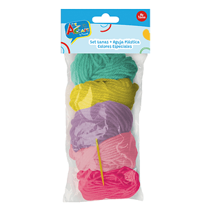 Set Lana 5 Colores Y Aguja  Especiales Surtidos Art & Craf