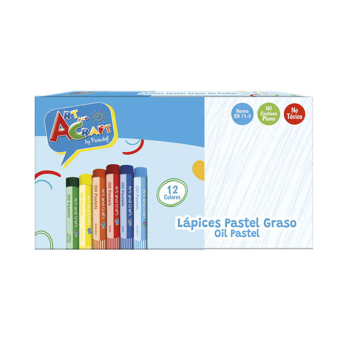 Lapiz Pastel Escolar Graso 12 Uni Art & Craf 1