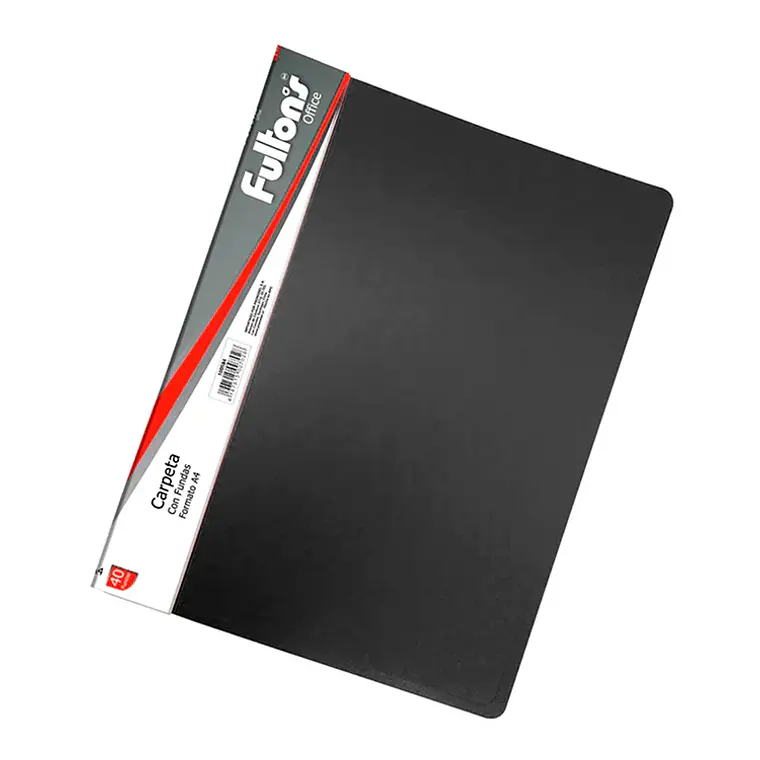 Carpeta C/Fundas A4 40Uni Negra Fultons 1