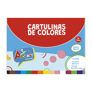 Carpeta Cartulina 18 Hjs 15B Colores 26,5X37,5  Art & Craft