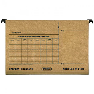 Carpeta Colgante Barra Plastica Orgarex