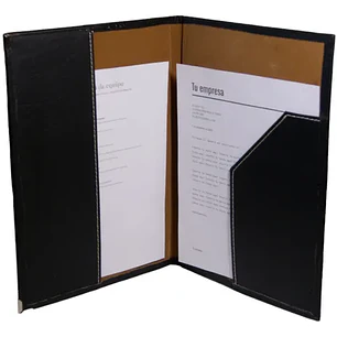 Carpeta Eco Cuero Ofico C/Solapa Negra