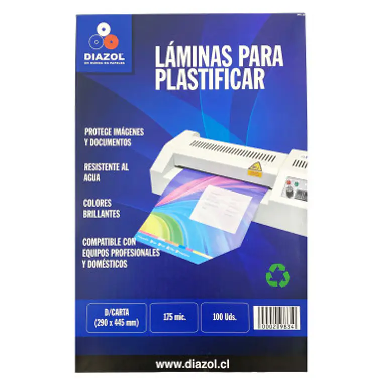 Termolaminar Pouche Tamaño Doble Carta 100 Unid 175 Micrones Diazol 1