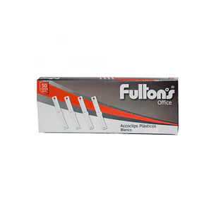 Acco Clips Plastico Blanco Caja 50Uni Fultons