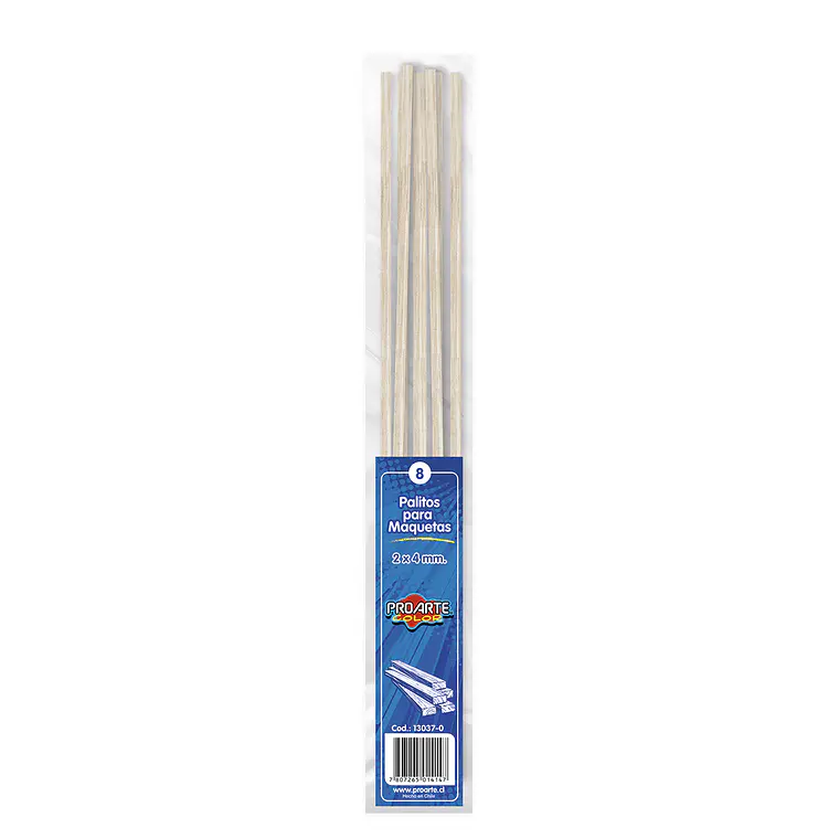 Palos P/Maquetas  2X 4 Mm 8 Und Proarte 1