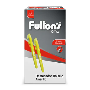 Destacador Bolsillo Pta.Bisel Amarillo  Fultons