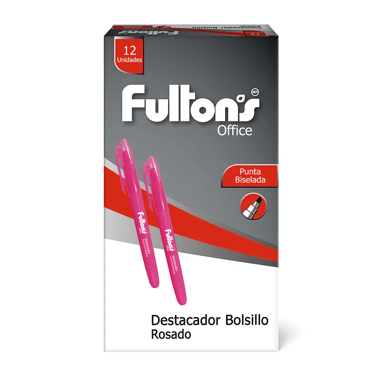 Destacador De Bolsillo Bis Rosado Fultons 1