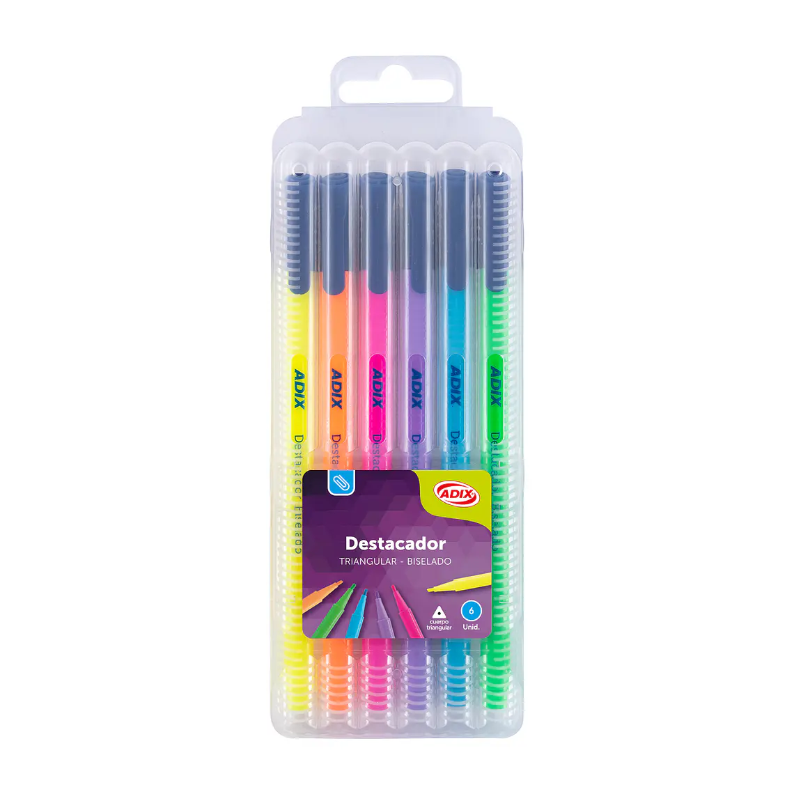 Destacador C/Caja Plastica 6 Colores -008- Adix 1