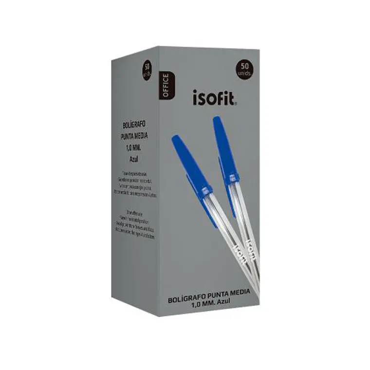 Boligrafo Isofit 1,0Mm Punta Media Azul Caja 50 Uni 1