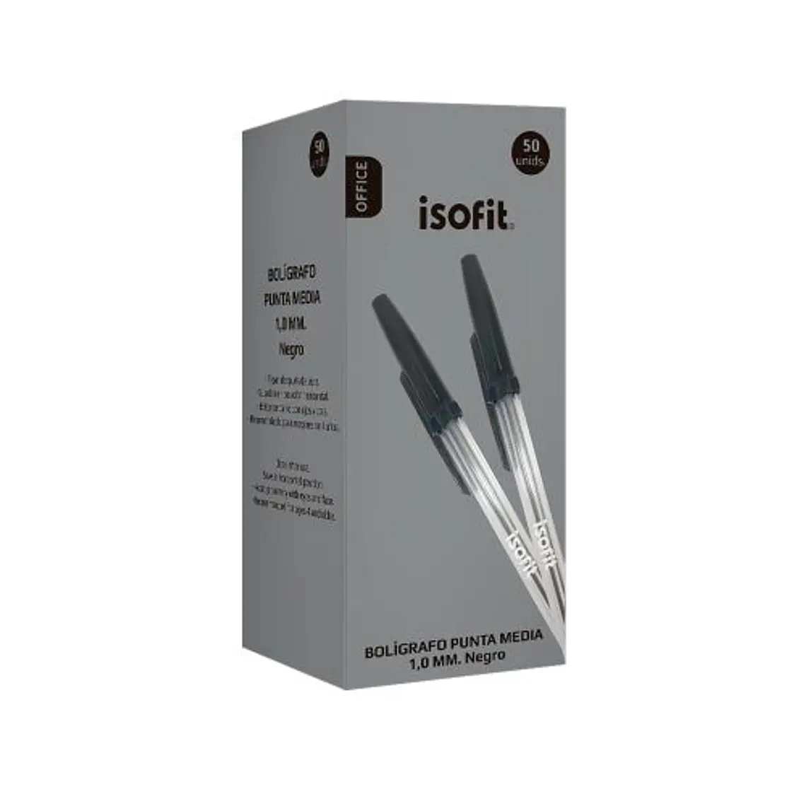 Boligrafo Isofit 1,0Mm Punta Media Negro Caja 50 Uni 1