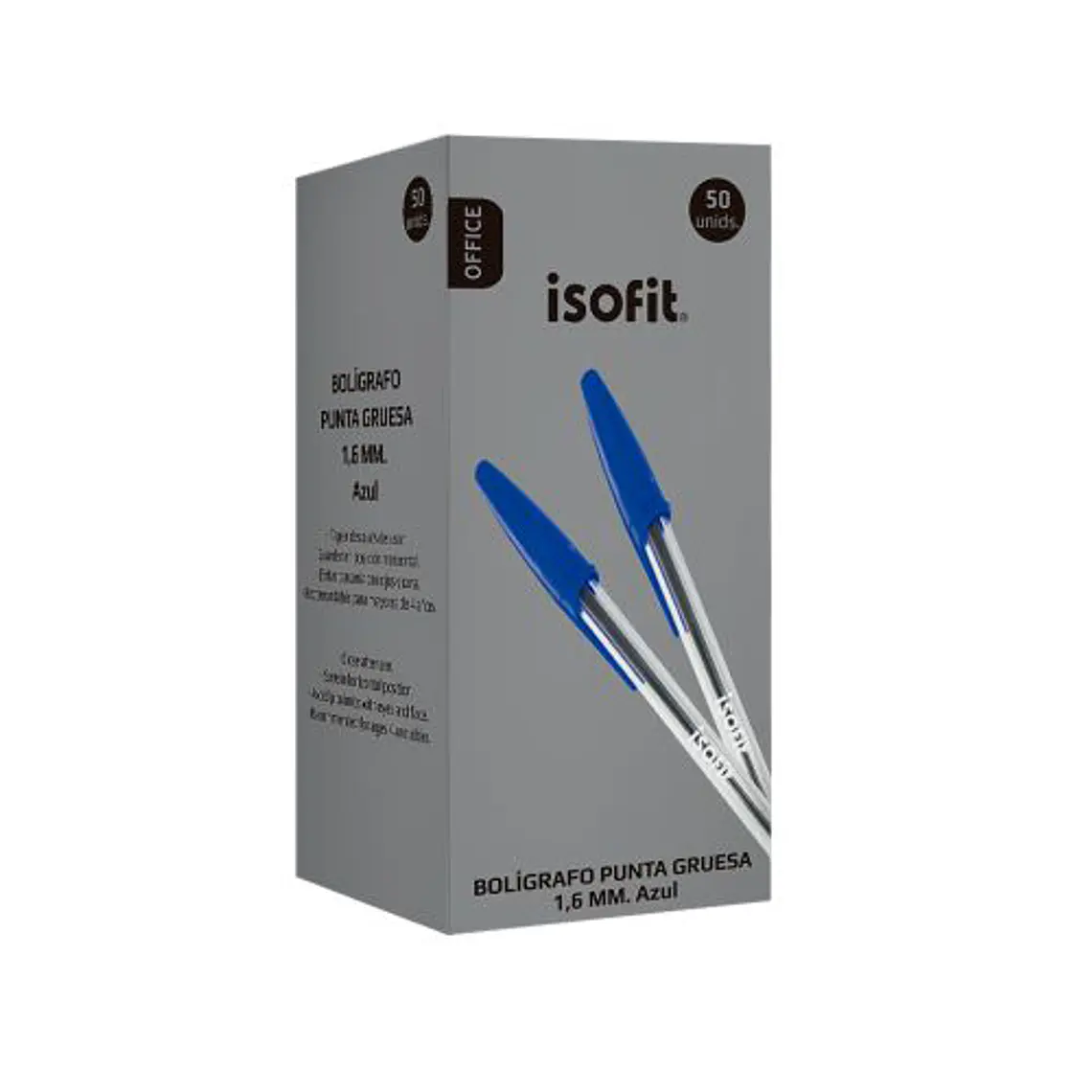 Boligrafo Isofit 1,6Mm Punta Gruesa Azul Caja 50Und 1