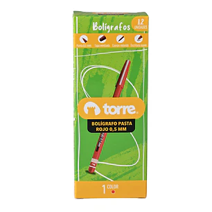 Boligrafo Rojo 0.5 Mm Punta Fina Torre