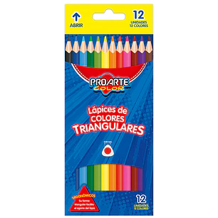 Lapices De Color Proarte Triang.12 Largos
