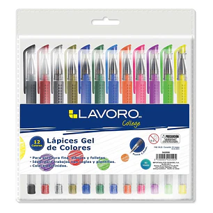 Lapices Gel 12 Colores Lavoro