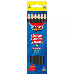 Lapices Grafito Triangul.No2 Hb Jumbo C/6 Uni Proarte