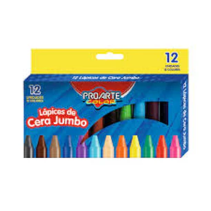 Lapiz Cera Proarte 12 Col Jumbo Extra Grueso