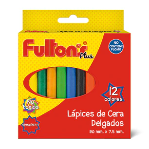 Lapiz Cera 12 Col Delgado Fultons