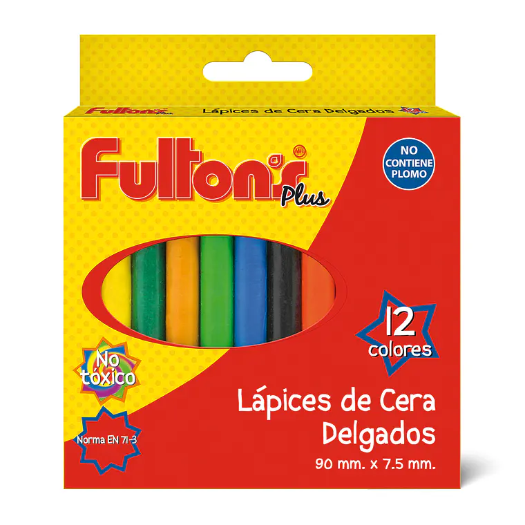 Lapiz Cera 12 Col Delgado Fultons 1