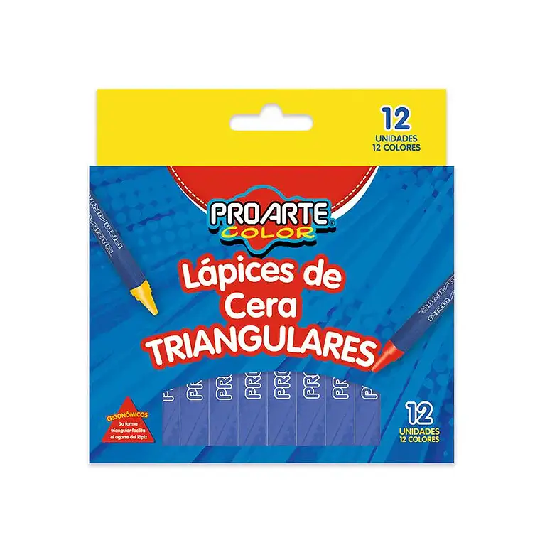 Lapiz Cera Triangular Proarte 12 Col 1