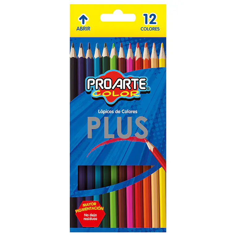 Lapices De Color Proarte Plus 12 Largos 1