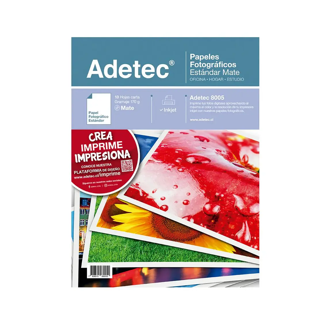 Papel Fotografico Inkjet Adetec - Carta Mate 170 Gr 10 Hojas 1