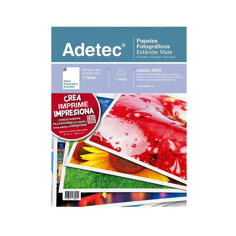 Papel Fotografico Inkjet Adetec - Carta Mate 170 Gr 10 Hojas 1