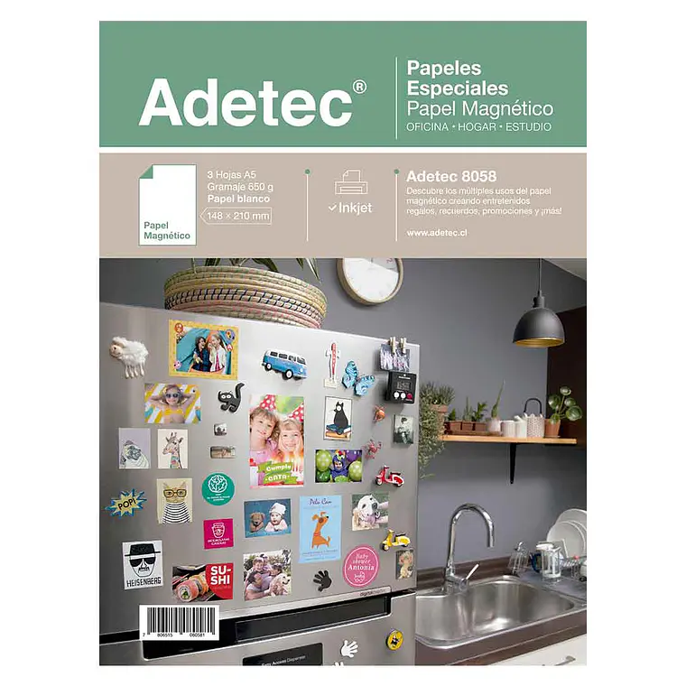 Papel Magnetico Inkjet A5 Papel Mate 3 Hojas Adetec 1