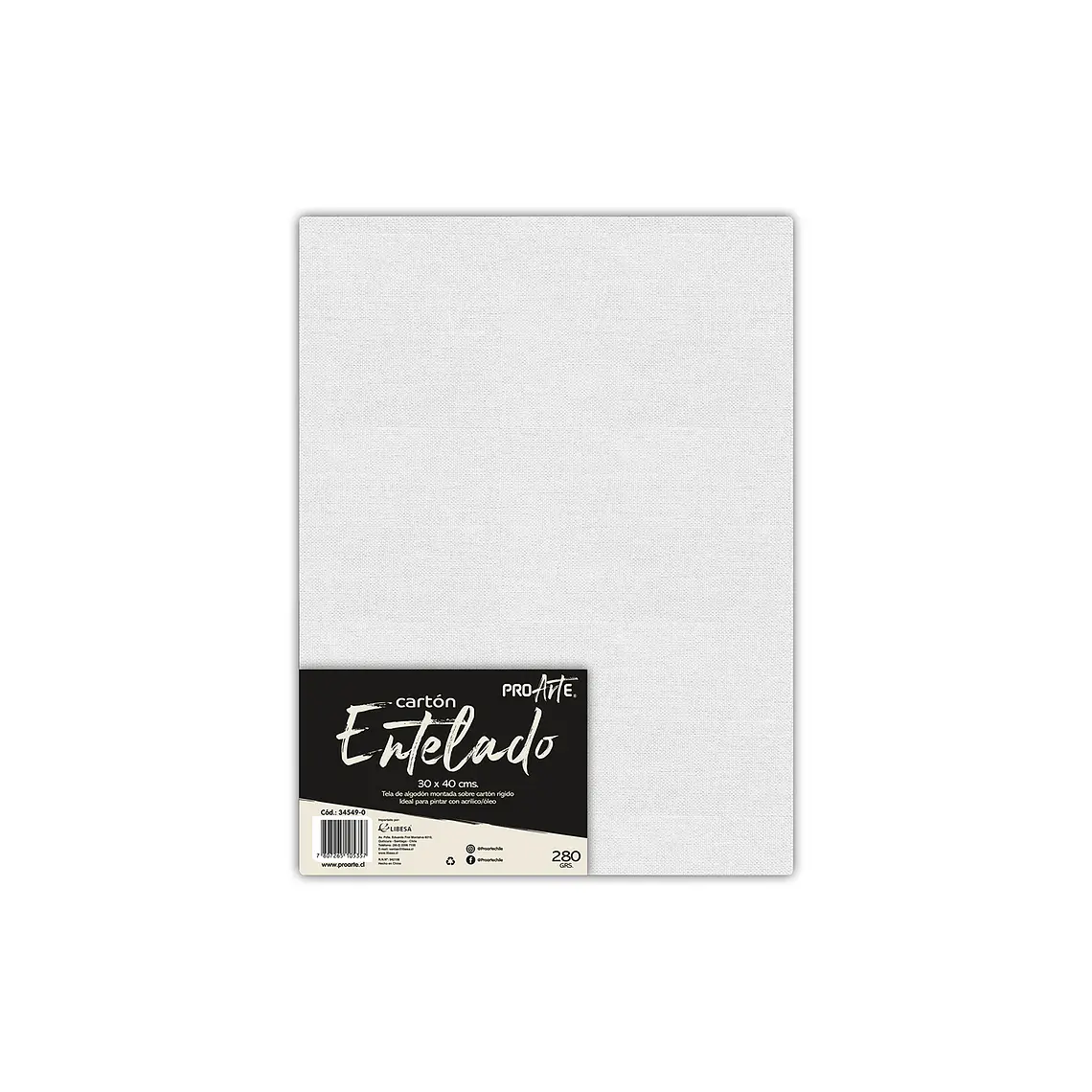 Carton Entelado Proarte 280 Grs. 30X40 Cm. 1