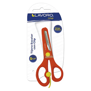 Tijera Escolar C/Clip 5 1/2' En Blister Lavoro