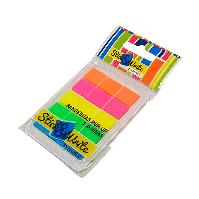 Banderitas Pop-Up 150 Unidades. 5Colores Stick & Write 1