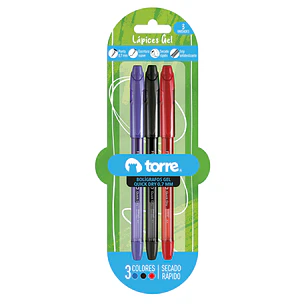 Bl. 3 Bolígrafo Gel Quick Dry 07 1A/1N/1R Torre