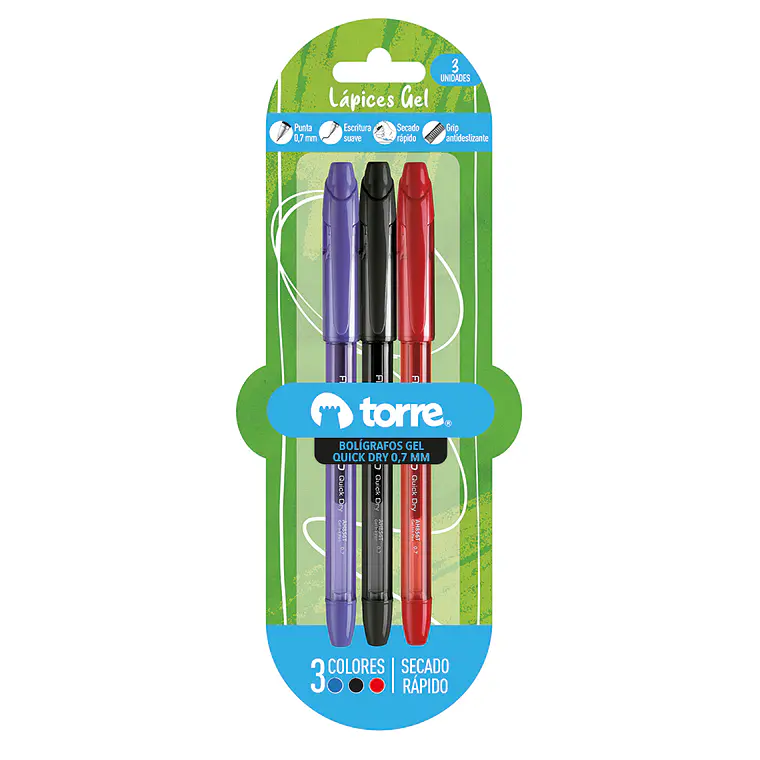 Bl. 3 Bolígrafo Gel Quick Dry 07 1A/1N/1R Torre 1