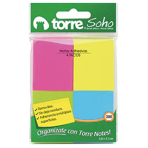 Bl. Torre Notes 4U 5.1X3.8Cm Neon 200 Hj