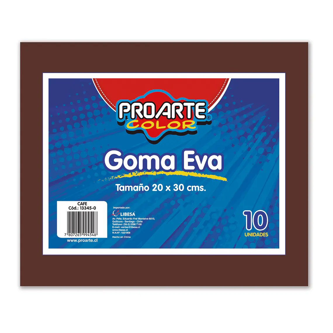 Goma Eva Proarte 20X30Cm Cafe Bo.10 Pliegos 1