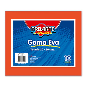Goma Eva Proarte 20X30Cm Naranja 10 Pliegos
