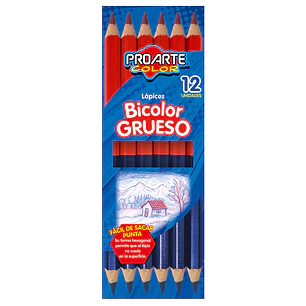 Lapices Bicolor Proarte Grueso Caja 12 Uni
