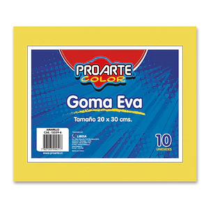 Goma Eva Proarte 20X30Cm Amarillo 10 Pliegos