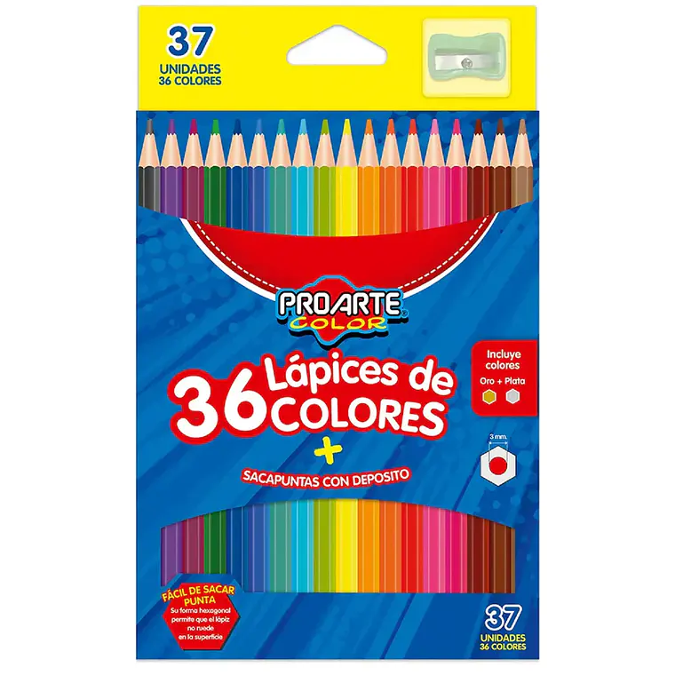 Lapices De Color Proarte 36 C/Sacapuntas 1