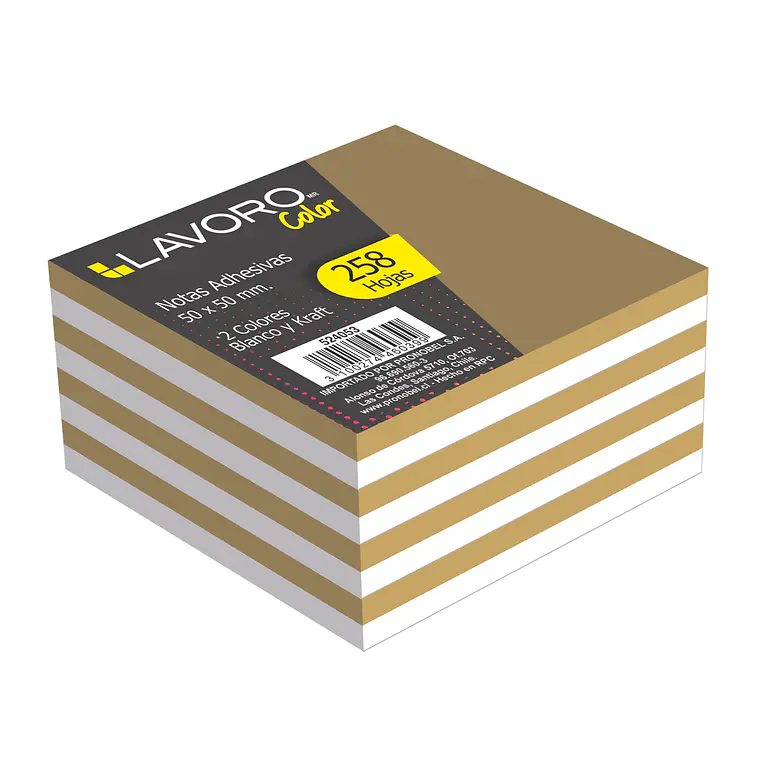 Nota Adh 50X50Mm 258H Kraft/Blanco Lavoro 1