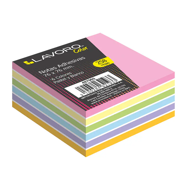 Nota Adh 654 76X76 258H 6Col Pastel/Blan Lavoro 1