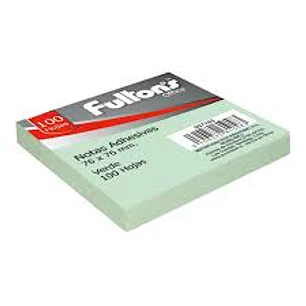 Nota Adh. 654 76X76 Mm 100 Hjs. Verde Fultons