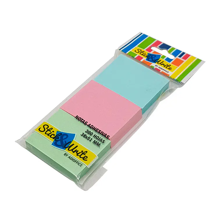 Notas Adhesivas 38X51Mm -300Hj- Colores Stick & Write 1