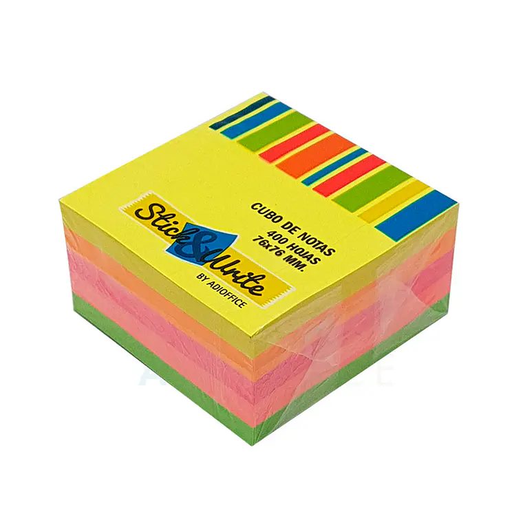 Notas Adhesivas 76X76Mm -400Hj- Neon Mix Stick & Write 1