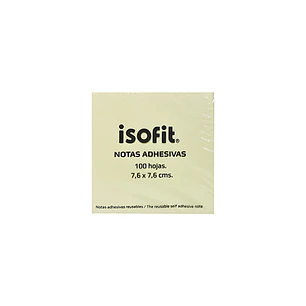 Notas Adhesivas Isofit Amarillo 7.6X7.6 100 Hjs