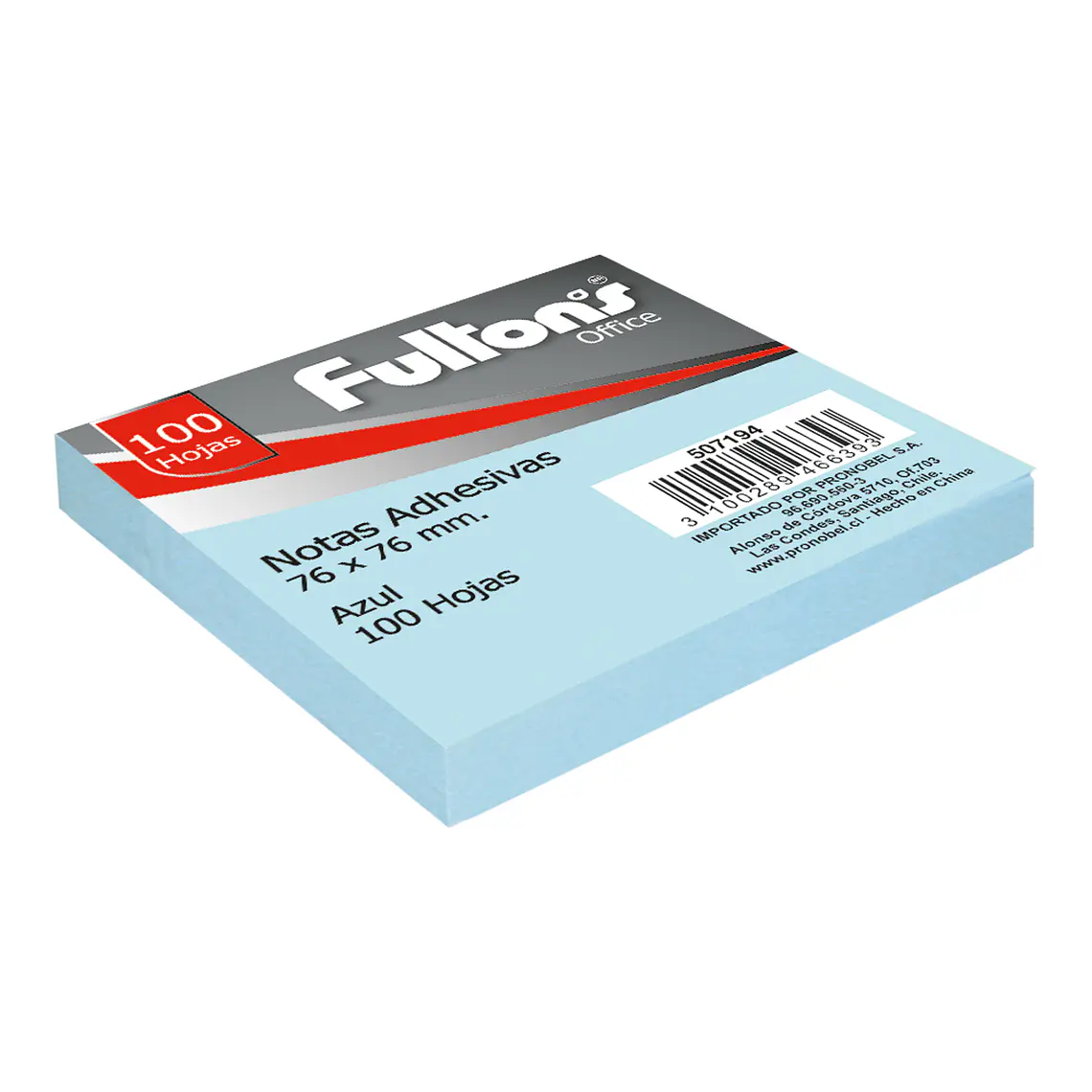 Nota Adh. 654 76X76 Mm 100 Hjs. Azul Fultons 1