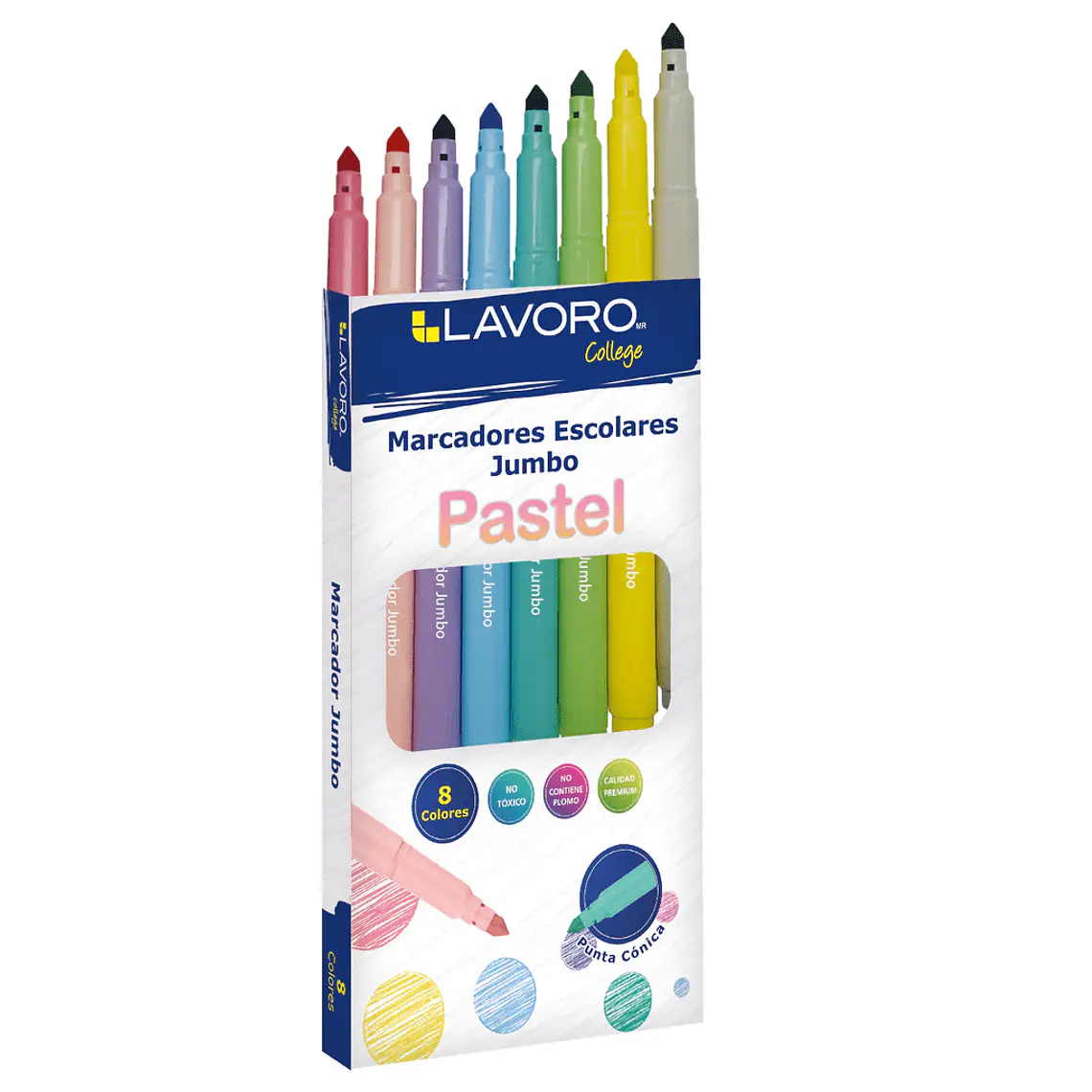 Marcador Escolar Jumbo Color Pastel 8 Col 1