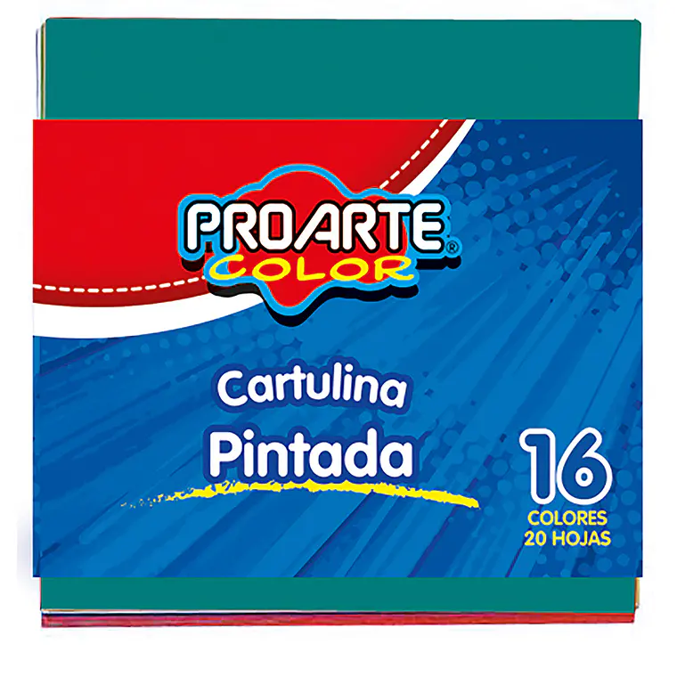 Fajos Cartulina Pintada 20 Hjs. 10X10 Cms. 16 Col. Proarte 1