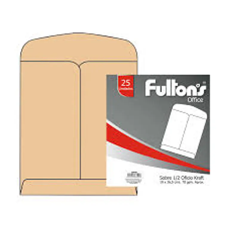 Sobre Saco 1/2 Oficio Kraft 70Gr Fultons 25 Uni 1