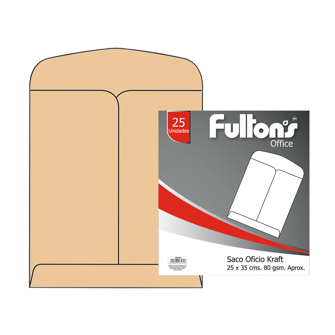 Sobre Saco Oficio Kraft 80Gr Fultons 25 Unid 1