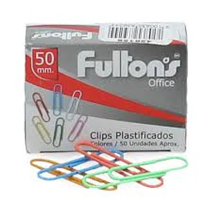 Clips Plastificado 50Mm 50Und C/Surtidos Fultons